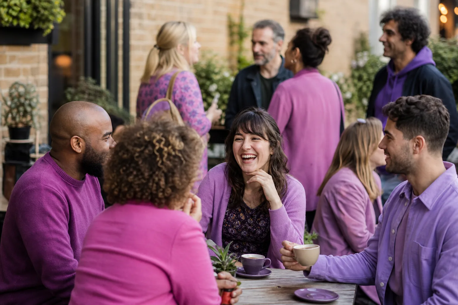 Adults chatting at a relaxed singles event in central Exeter