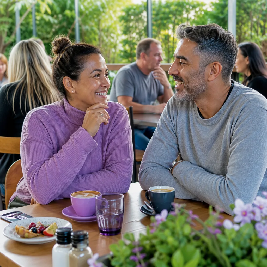 Two single parents arranging an Exeter coffee date by message
